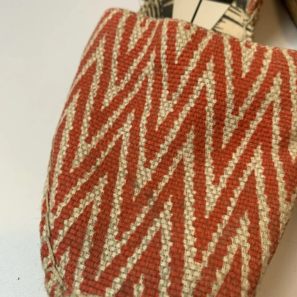 Dolce Vita Slip-on Espadrille Flats Size 10 Orange/Red Cream Zig Zag
